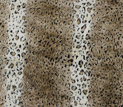 Faux Fake Animal Fur Fabric Long Pile BABY CHEETAH BROWN BEIGE PRINT / 58" Wi...