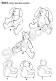 Simplicity US8044OS Children's Stuffed Animal Toy Sewing Pattern, One Size