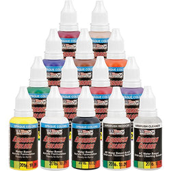 U.S. Art Supply 12 Color Primary Opaque Colors Acrylic Airbrush, Leather & Shoe Paint Set with