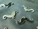 6 Pcs of Mustache Black Enamel Charms Pendant Supplies (NS004)