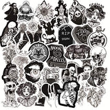 Black-and-White Gothic Retro Skull Sticker Vinyls Decals for Laptop,Cars,Motorcycle,Bicycle,Skateboard Luggage,Bumper Stickers Hippie Decals Bomb Waterproof