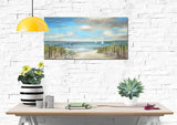 Large Beach Themed Wall Art Painting Canvas Artwork Decor for Bedroom Living Room Home Office Decoration Seascape Picture with Frames 24x48