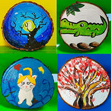Unfinished Round Wood Tree Slices Basswood Plaque Slabs 5 Pcs 7-8 Inch, Wooden Circles with Bark for DIY Crafts Centerpieces Table Home Decor Christmas Ornaments (7-8 inch 5pcs)