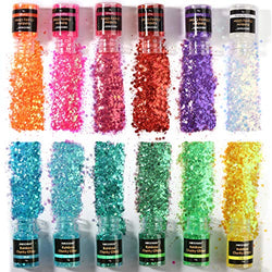 NODDWAY Iridescent Chunky Glitter 180g Chunky Craft Glitter, Chunky Glitter for Resin/Tumbler/Slime,Sequins for Crafts