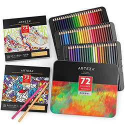 Arteza Coloring Pencils and Book Bundle, Drawing Art Supplies for Artist, Hobby Painters & Beginners
