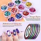 Morovan Gel Nail Polish Kit,With UV Light 48W LED Nail Lamp,Acrylic Powder Set,Nail Sequins,UV Gel Acrylic Extension Nails,Comes With a Full Set of manicure tools