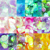 Aphlos 18 Colors Holographic Glitters Assorted Hexagons Shaped for Resin Nail Sequins Flakes Mixed Sparkle Paillette(Light)