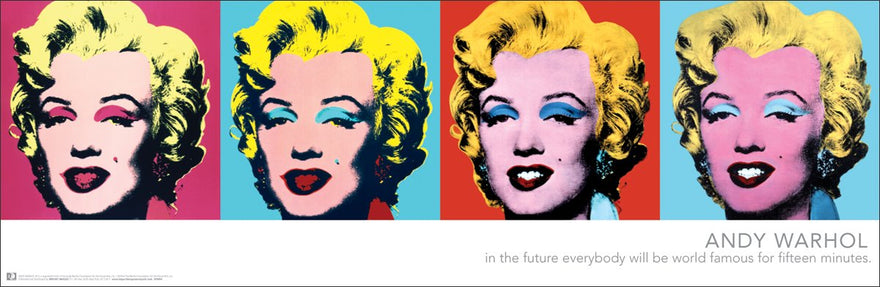 Culturenik Andy Warhol Marilyns Pop Art Poster Print (Marilyn Monroe) 12x36