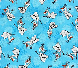 100% Cotton Fabric Quilt Prints - OLAF FROZEN s/45 W/Sold by the yard SC-308