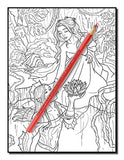 Light Fantasy: An Adult Coloring Book with Princesses, Unicorns, Mermaids, Fairies, Elves, Wizards, and Dragons