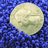 TOHO Seed Beads Round Rocaille Size 8/0, 28 Grams, 6" Tube, Opaque Royal Blue 8-48