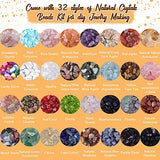 Ring Making Kit with 32 Colors Crystal Beads, Gacuyi 1598Pcs Crystal Jewelry Making Kit with Gemstone Chip Beads, Pliers and Other Jewelry Ring Making Supplies for DIY Craft
