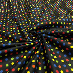 Cotton Printed Multi Dot Fabric 45" Wide 100% Cotton By The Yard Black