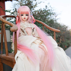 BJD Doll Wig Heat Resistant Fiber Chinese Ancient Style Handmade Wig Doll Hair SD BJD Doll Wig,C,HC6~7inch