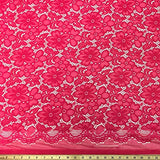 Stretch Lace Fabric Embroidered Poly Spandex French Floral Florence 58" Wide by the yard (Fuchsia)