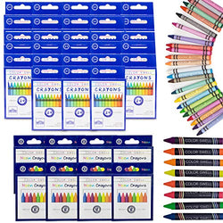 Color Swell Regular and Neon Crayon Bulk Packs - 8 Boxes of Fun Neon Crayons and 28 Boxes of Colorful Regular Crayons of Teacher Quality Durable Classroom Packs for Kids Students Party Favors