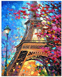 Diamond Painting Kits for Adults, DIY 5D Diamond Embroidery Kit Full Drill Wall Art Paint by Numbers,Home Wall Decor Office Decor 12x16 Inch (Paris Eiffel Tower)