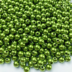 700pcs Pearl Beads 6mm Pearl Craft Beads Round Loose Pearls with Holes for Sewing Crafts Decoration Bracelet Necklace Jewelry Making (Dark Green)