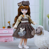 12 Inch Doll 22 Movable Joints 1/6 Makeup Dress Up Color 3D Big Eyeball Dolls with Fashion Clothes for Girls Toy