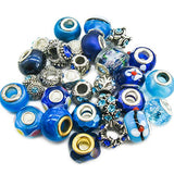 TOAOB 50 Piece Assorted Lampwork Murano Glass Beads Rhinestone Metal European Beads Fit Snake Style