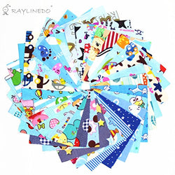 RayLineDo 30pcs blue series fabric cotton 100% printed boundle patchwork squares of 1010cm