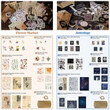 180Pcs Vintage Scrapbooking Stickers Supplies, Junk Journal Sticker Supplies Kit, DIY Antique Retro Natural Collection Washi Paper Sticker - Aesthetic Embellishment for Diary Art Crafts Gift