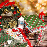 20 Pieces Christmas Cotton Fabric Bundles Sewing Square Christmas Tree Patchwork Precut Snowflake Printed Fabric Scraps for DIY Sewing Quilting Christmas Dress Apron Crafts (19.7 x 19.7 Inch)