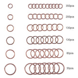 PandaHall Elite 900 Pcs 6 Sizes 4/5/6/7/8/10mm Iron Split Rings Double Loop Jump Ring for DIY Jewelry Making Red Copper