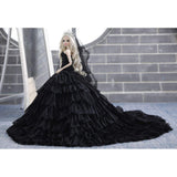 Y&D BJD Wedding 1/3 60cm 23.6 inch Black Princess Dress Ball Jointed SD Bride Doll Full Set Clothes + Makeup + Full Accessories,A