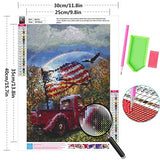 Diamond Painting Kits for Adults Kids, 5D DIY Car & American Flag Diamond Art Accessories with Full Drill for Home Wall Decor - 11.8×15.7Inch