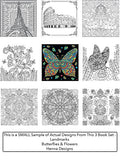 Adult Coloring Books Set – 3 Pack – Filled With Adult Coloring Books Flowers, Butterflies,
