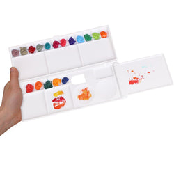 Transon Aritst Paint Palette Box 26 Wells for Watercolor, Gouache, Acrylic and Oil Paint with 1 Paint Brush