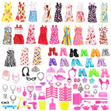 Miunana Lot 123pcs Doll Clothes Dress and Accessories Set, Radom 15 Clothes Party Grown Outfits + 108 Different Doll Accessories for 11.5 Inch Girl Dolls