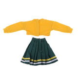 Baoblaze 1/6 Fashion Dolls Top and Skirt Clothes for Blythe Azone Licca Doll Yellow+Green