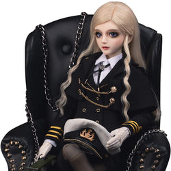 1/3 BJD Ball Jointed Doll Toy with Full Set Clothes Shoes Wig, Girl Doll Playset, Birthday for Your Daughter & Girlfriends(Military Scarlet)