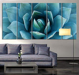 EZON-CH Large Wall Art Blue Agave Canvas Prints Agave Flower Large Art Canvas Printing Extra Large Canvas Wall Art Print 60 Inch Total