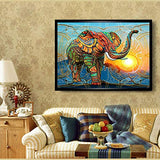 NEILDEN DIY 5D Diamond Painting Kits for Adults Full Drill Embroidery Paintings Rhinestone Pasted DIY Painting Cross Stitch Arts Crafts for Home Wall Decor 30x40cm/11.8×15.7Inches（Sun Elephant