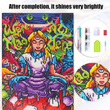 5D Diamond Painting Kits for Adults,Anime Girl Diamond Painting Full Drill Round Rhinestone Diamond Painting Kit,Cartoon Diamond Arts Craft for Home Wall Decor 11.8X15.7inch