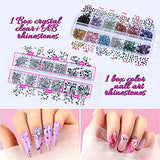 Nail Art Brushes set, Teenitor Nail Dotting Tools and Brushes, Nail Art Foil Flakes, Nail Striping Tape, Butterfly Nail Art Stickers, Nail Art Rhinestones and Pick Up Tweezers