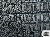 Vinyl Crocodile GATOR METALLIC GRAY Faux / Fake Leather Fabric By the Yard