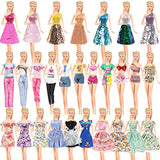 25 PCS Doll Clothes for 11.5 inch Girl Doll Including 3 Flower Dress 2 Seqien Dress 3 Casual Wear 2 Fashion Dress 2 Swimwear 10 Pair of Shoes Birthday for Girls Style in Random