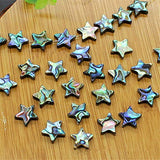 QTMY 15 PCS Nature Abalone Shell Star Spacer Beads for Jewelry Making in Bulk (Abalone Shell Stars)