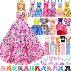 16 Pcs Doll Clothes and Accessories for Doll, 11.5 Inch Doll Outfit  Collection Including 3 Short Skirts 2 Sequin Skirts 2 Sets 3 Tops 3 Pants 3  Floral
