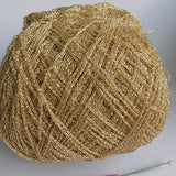 Clisil 860yd Gold Lurex Yarn 3.52oz Shining Yarn Glitter Sparkle Yarn Metal Yarn DIY Fancy Sparkle Yarn Crochet Knitting Sweater Scarf Yarn Accessory Yarn
