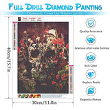 Kiki's Art DIY 5D Diamond Painting Kits for Adults & Kids,Flowers Skull Full Round Drill Dots by Diamonds Perfect Home Wall Decor Relaxation and Gift(12x16 inch) (Skull red Flower)