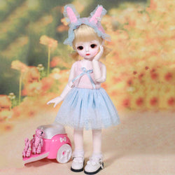 BJD Doll 1/6 Children Toys with Full Set Clothes Shoes Wig Makeup 12 Ball Jointed Doll - 26cm/10inch,C