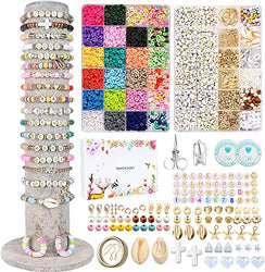 sjavocado Clay Beads 6200 Pieces 2 Boxes Bracelet Making Kit 24 Colors Polymer Clay Beads for Bracelet Making Jewelry Beading Supplies and Charms,Arts Crafts Gifts Set for Girls Teens Kids (Colorful)