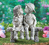 First Kiss, Puppy Love, Kissing Couple Garden Sculpture