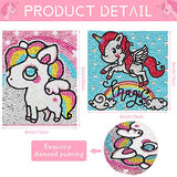 3 Packs 5D Diamond Painting Kit for Boys and Girls, Full Round Drill Unicorn Painting by Number Kit, Crystal Embroidery Unicorn Painting DIY Rhinestone Diamond Painting Art and Crafts (Cute Style)