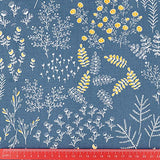 Hanjunzhao Quilting Fabric, Vintage Floral Gray Navy Blue Fat Quarters Fabric Bundles 18 x 22 inch